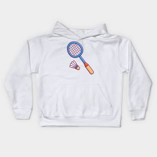 Racket And Shuttlecock Cartoon Kids Hoodie